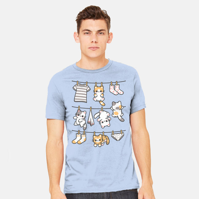 Kitten Laundry Day-Mens-Heavyweight-Tee-NemiMakeit
