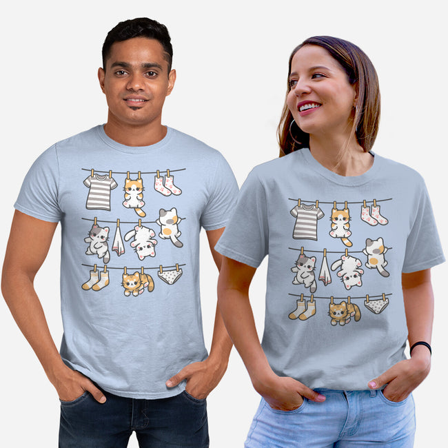 Kitten Laundry Day-Unisex-Basic-Tee-NemiMakeit