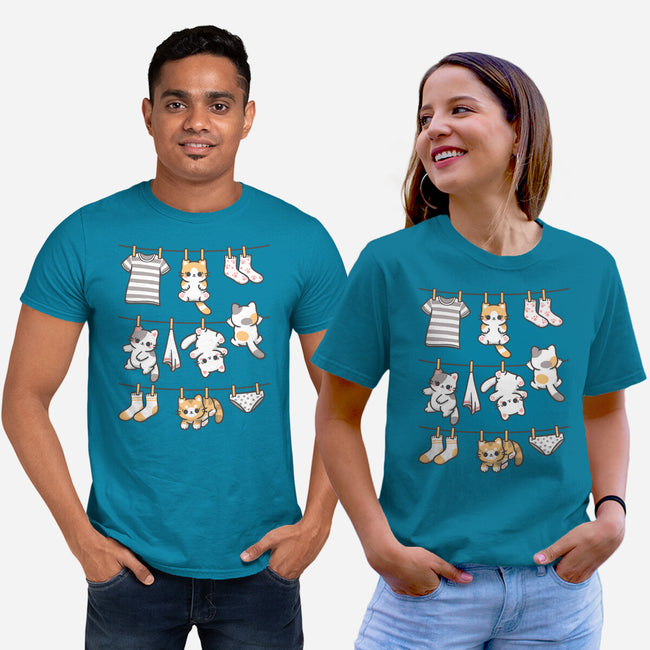 Kitten Laundry Day-Unisex-Basic-Tee-NemiMakeit