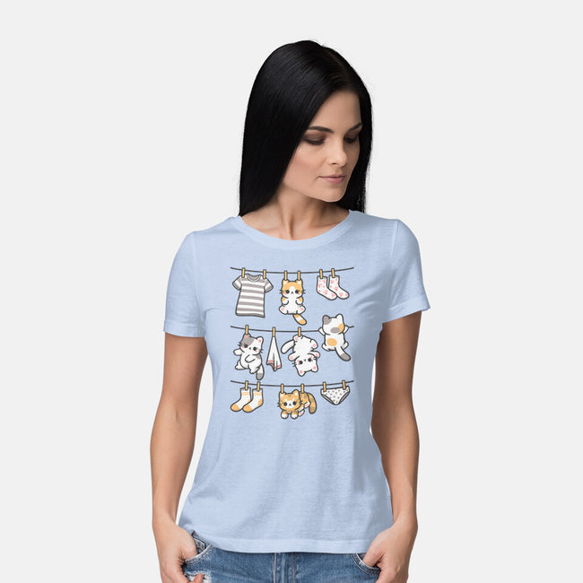 Kitten Laundry Day-Womens-Basic-Tee-NemiMakeit