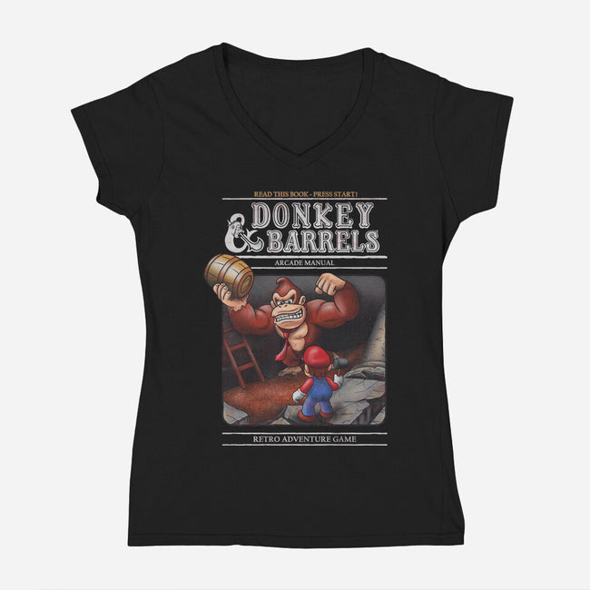 Donkey And Barrels-Womens-V-Neck-Tee-NMdesign