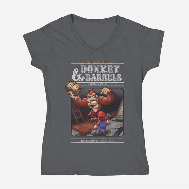 Donkey And Barrels-Womens-V-Neck-Tee-NMdesign