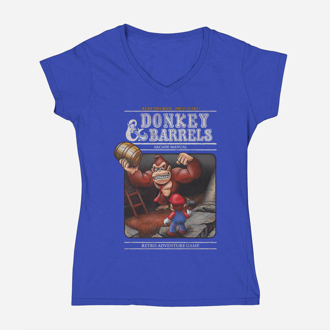 Donkey And Barrels-Womens-V-Neck-Tee-NMdesign