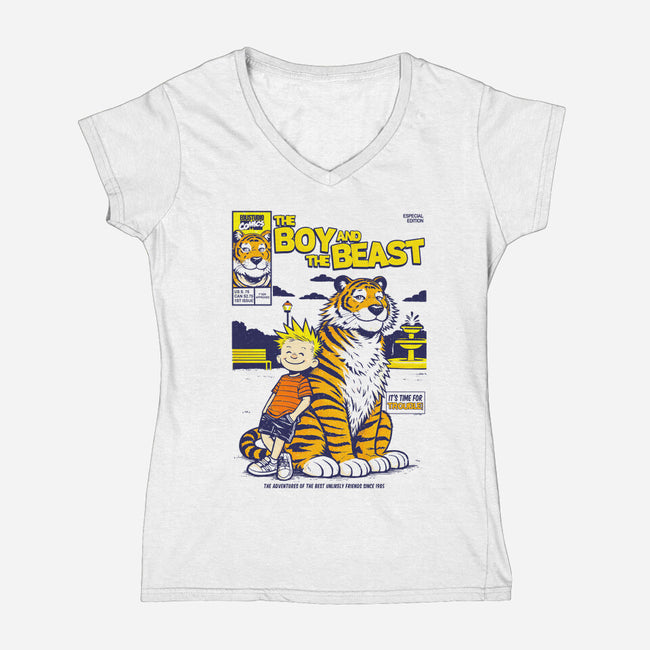Boy And Beast-Womens-V-Neck-Tee-Eoli Studio