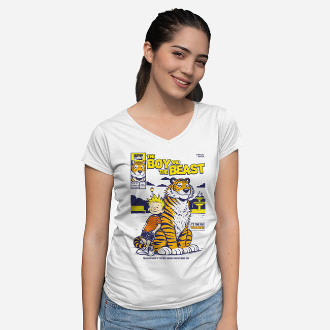Boy And Beast-Womens-V-Neck-Tee-Eoli Studio
