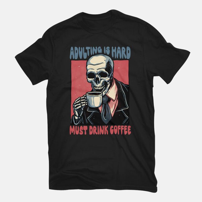 Must Drink Coffee-Womens-Fitted-Tee-glitchygorilla