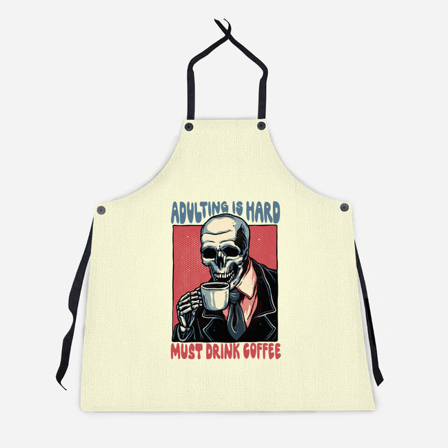 Must Drink Coffee-Unisex-Kitchen-Apron-glitchygorilla