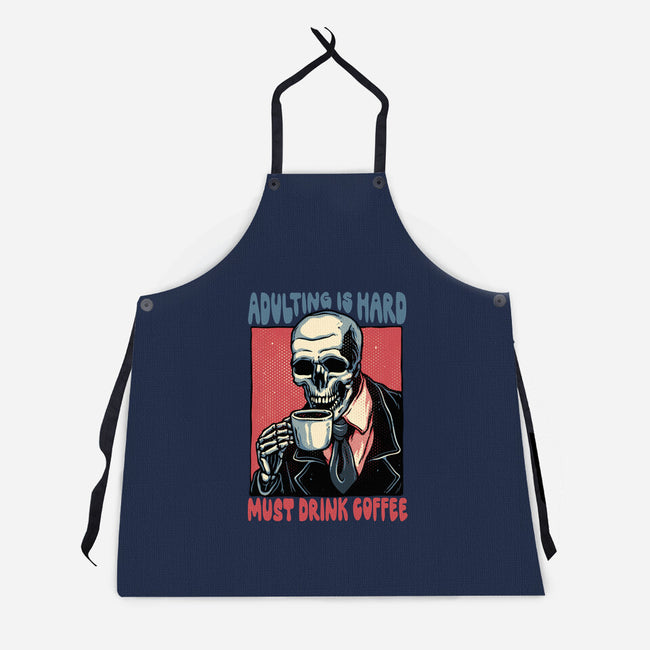 Must Drink Coffee-Unisex-Kitchen-Apron-glitchygorilla