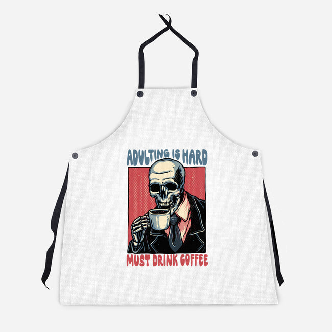 Must Drink Coffee-Unisex-Kitchen-Apron-glitchygorilla