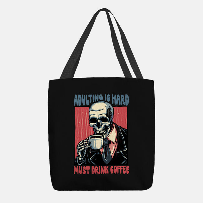 Must Drink Coffee-None-Basic Tote-Bag-glitchygorilla