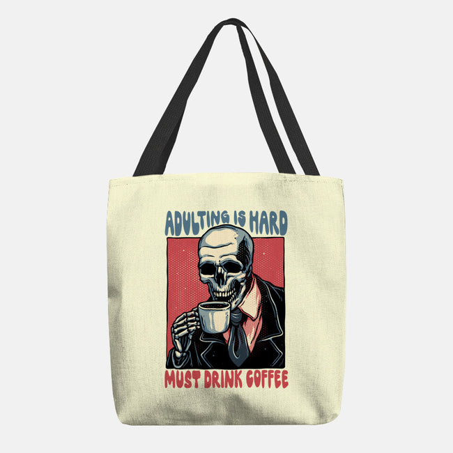 Must Drink Coffee-None-Basic Tote-Bag-glitchygorilla