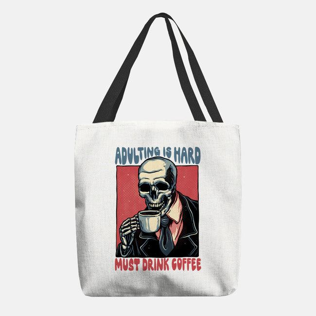 Must Drink Coffee-None-Basic Tote-Bag-glitchygorilla