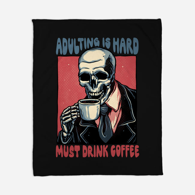 Must Drink Coffee-None-Fleece-Blanket-glitchygorilla