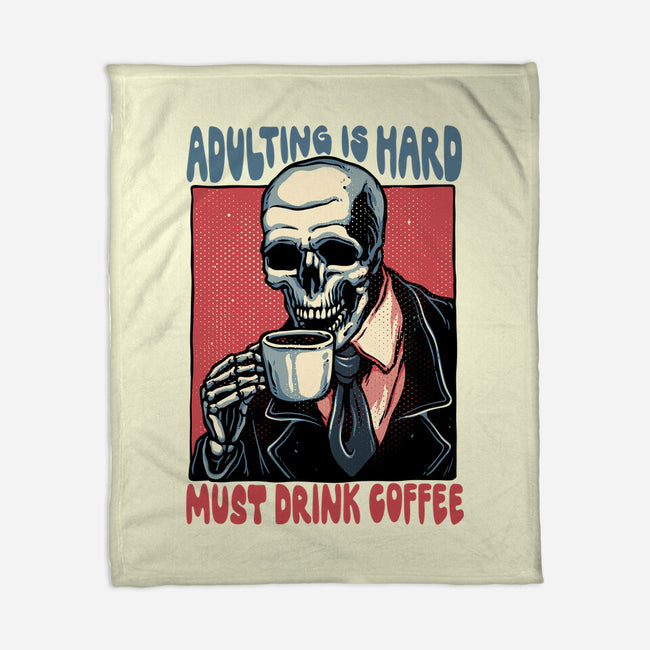 Must Drink Coffee-None-Fleece-Blanket-glitchygorilla