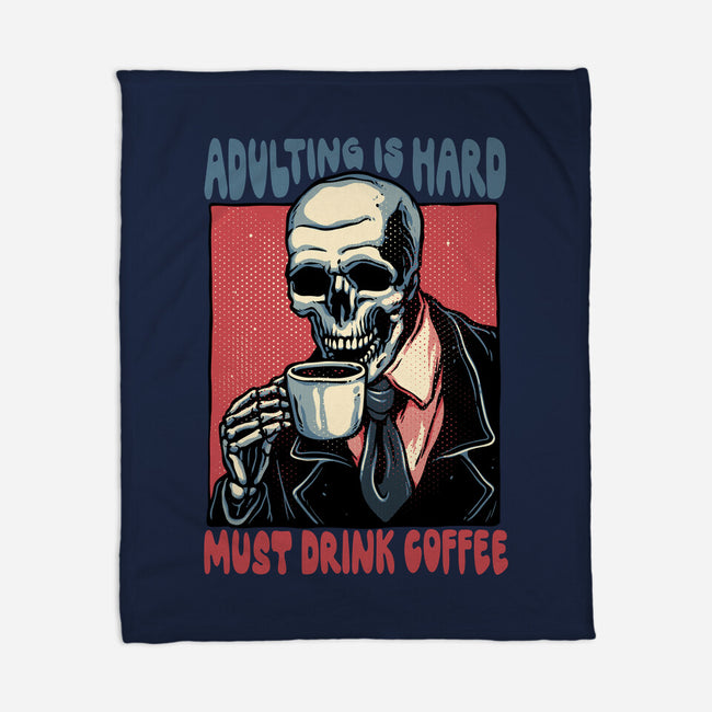 Must Drink Coffee-None-Fleece-Blanket-glitchygorilla