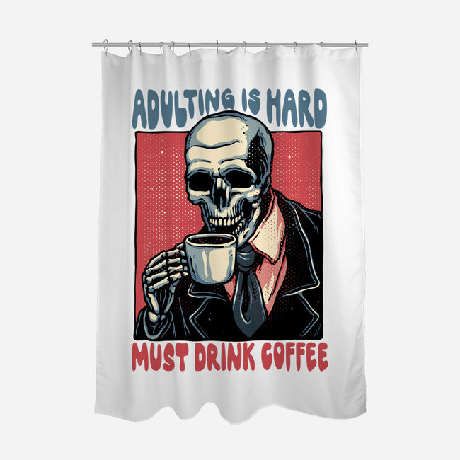 Must Drink Coffee-None-Polyester-Shower Curtain-glitchygorilla