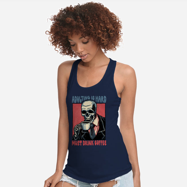 Must Drink Coffee-Womens-Racerback-Tank-glitchygorilla