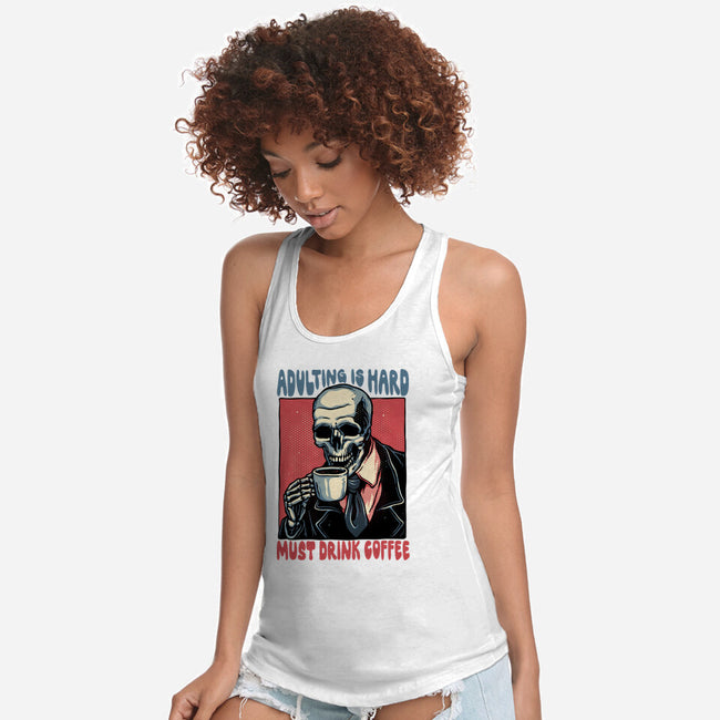Must Drink Coffee-Womens-Racerback-Tank-glitchygorilla