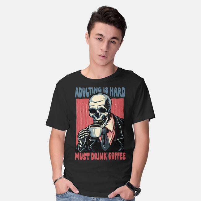 Must Drink Coffee-Mens-Basic-Tee-glitchygorilla