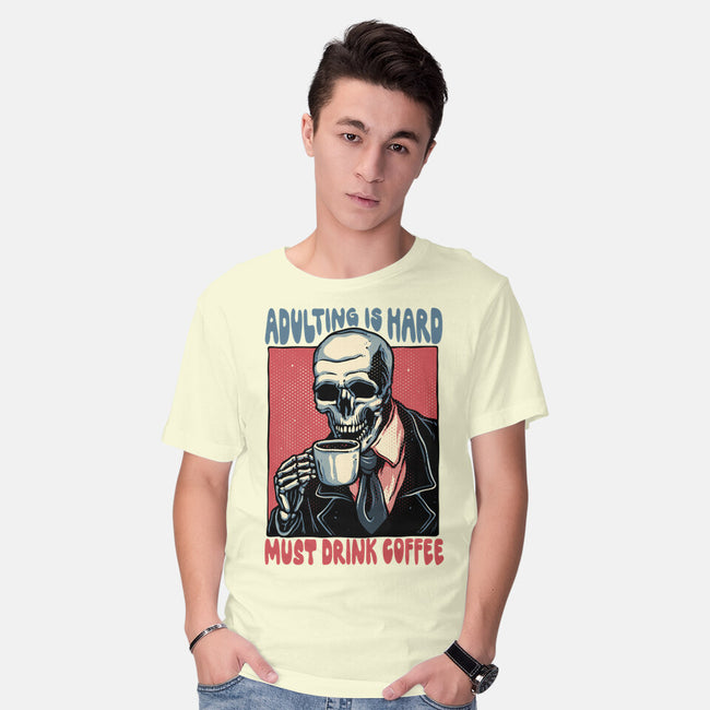 Must Drink Coffee-Mens-Basic-Tee-glitchygorilla