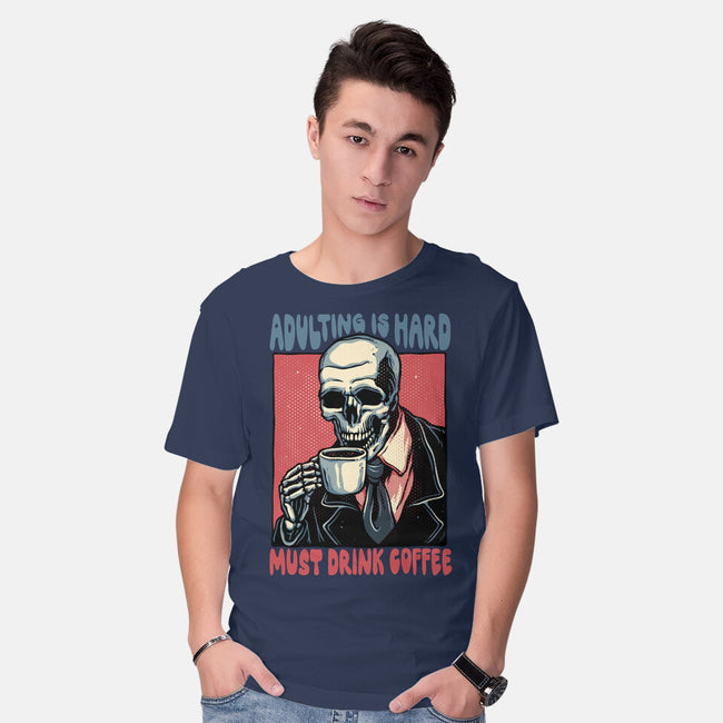 Must Drink Coffee-Mens-Basic-Tee-glitchygorilla