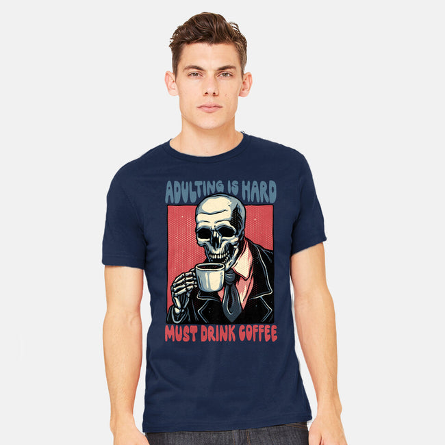 Must Drink Coffee-Mens-Heavyweight-Tee-glitchygorilla