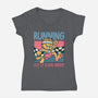 Running Out Of Social Energy-Womens-V-Neck-Tee-glitchygorilla