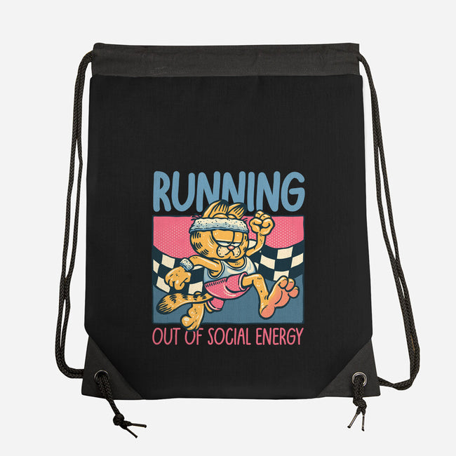 Running Out Of Social Energy-None-Drawstring-Bag-glitchygorilla