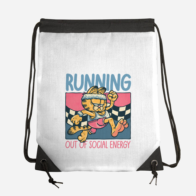 Running Out Of Social Energy-None-Drawstring-Bag-glitchygorilla