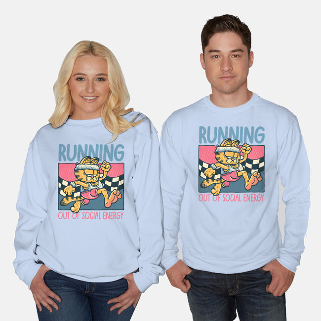 Running Out Of Social Energy-Unisex-Crew Neck-Sweatshirt-glitchygorilla