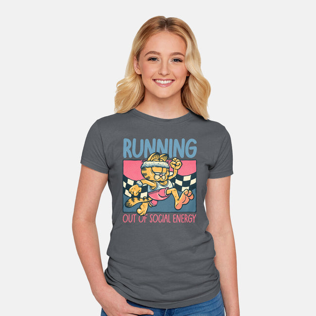 Running Out Of Social Energy-Womens-Fitted-Tee-glitchygorilla