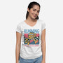 Running Out Of Social Energy-Womens-V-Neck-Tee-glitchygorilla