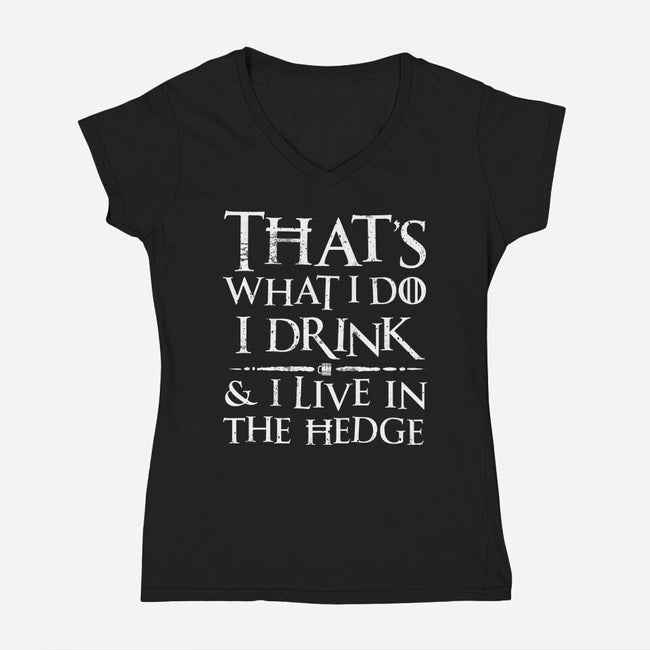 I Know Things-Womens-V-Neck-Tee-rocketman_art