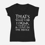 I Know Things-Womens-V-Neck-Tee-rocketman_art