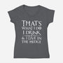 I Know Things-Womens-V-Neck-Tee-rocketman_art