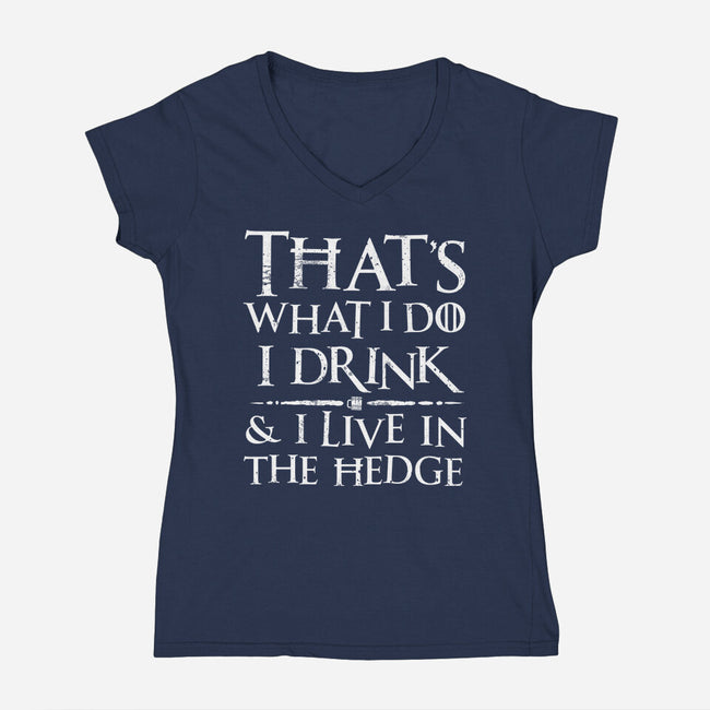 I Know Things-Womens-V-Neck-Tee-rocketman_art