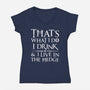 I Know Things-Womens-V-Neck-Tee-rocketman_art