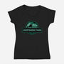 Joustrassic Park-Womens-V-Neck-Tee-rocketman_art