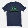 Joustrassic Park-Womens-Basic-Tee-rocketman_art