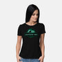 Joustrassic Park-Womens-Basic-Tee-rocketman_art