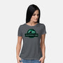 Joustrassic Park-Womens-Basic-Tee-rocketman_art