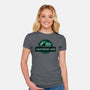 Joustrassic Park-Womens-Fitted-Tee-rocketman_art