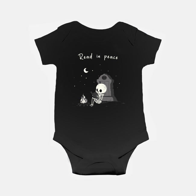 Skeleton Reading-Baby-Basic-Onesie-Mattania