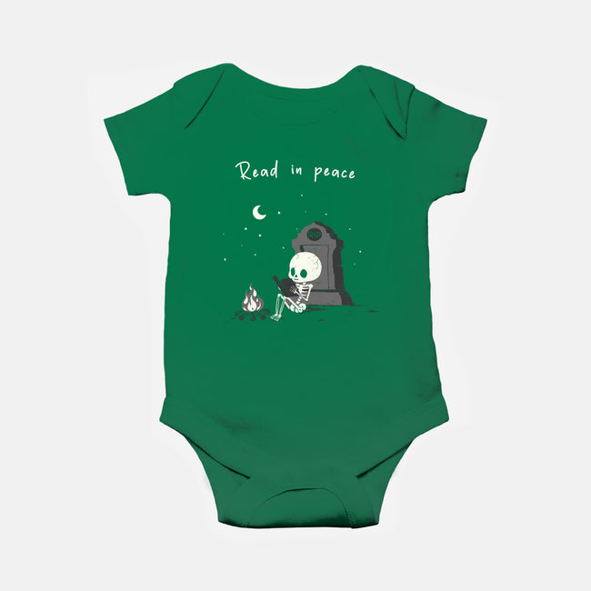 Skeleton Reading-Baby-Basic-Onesie-Mattania