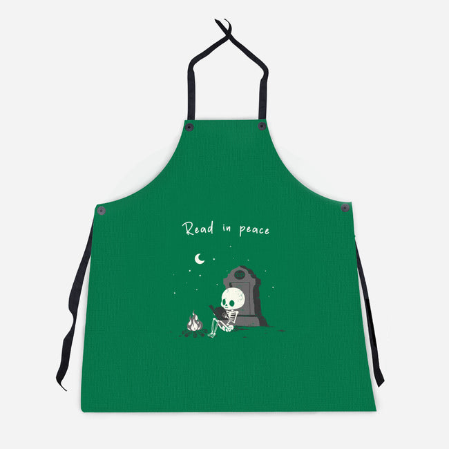Skeleton Reading-Unisex-Kitchen-Apron-Mattania