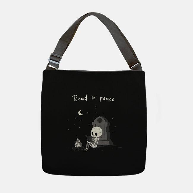 Skeleton Reading-None-Adjustable Tote-Bag-Mattania