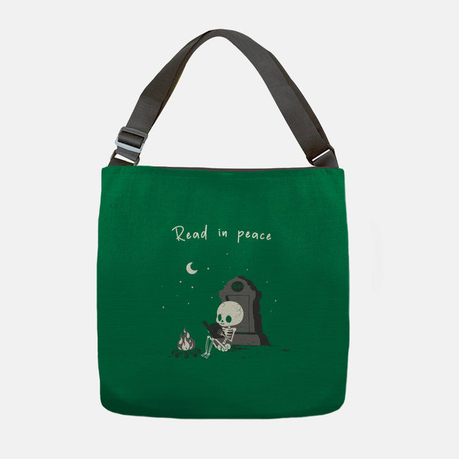 Skeleton Reading-None-Adjustable Tote-Bag-Mattania