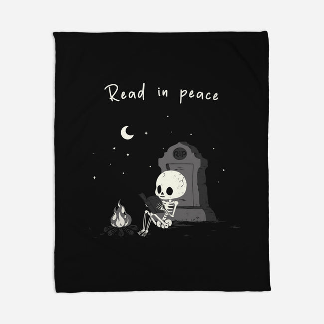 Skeleton Reading-None-Fleece-Blanket-Mattania