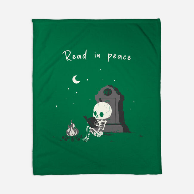 Skeleton Reading-None-Fleece-Blanket-Mattania