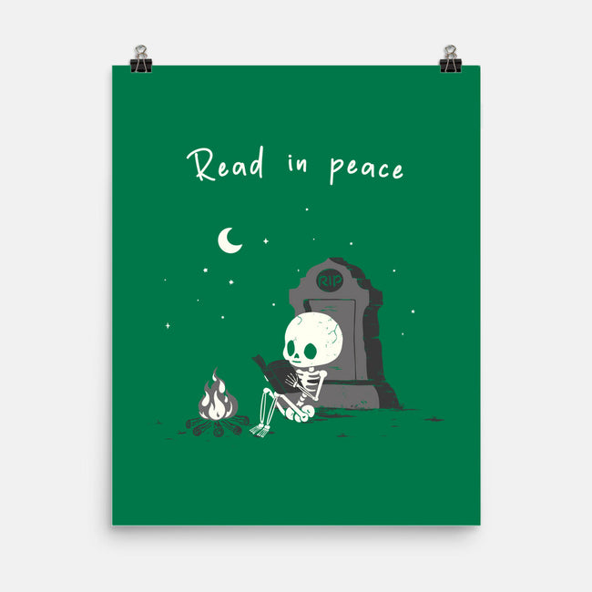 Skeleton Reading-None-Matte-Poster-Mattania